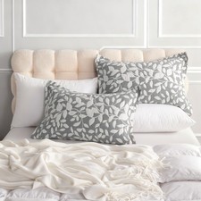 Cotton Muslin Pillow Shams Set of 2 3 Layer Yarn Dyed Breathable Soft