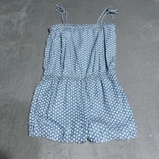 Vineyard Vines Romper Girls XL Blue Chambray Spaghetti Tie Straps Preppy Beach