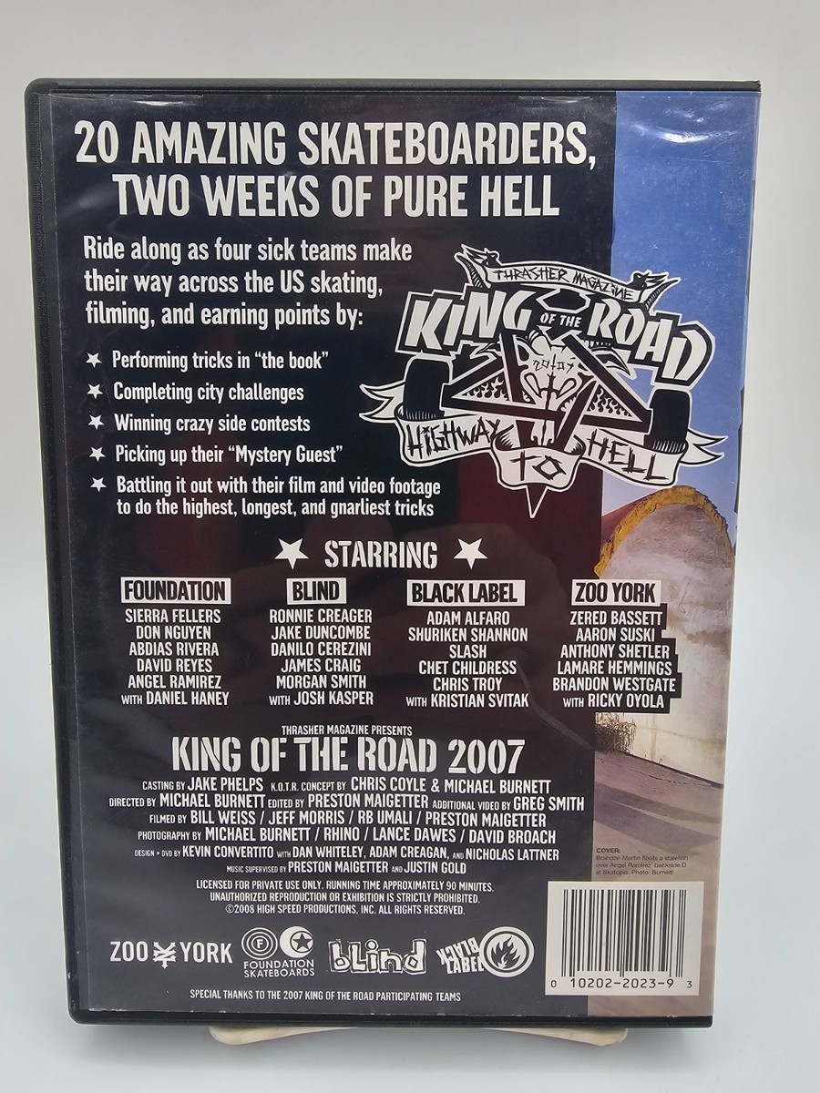 King Of The Road 2007 DVD Thrasher Magazine Rare Skate