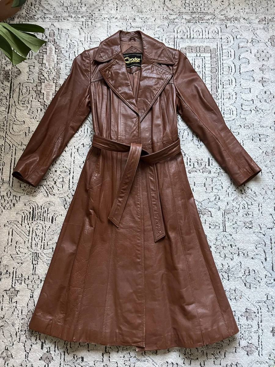 Vintage Leather Trench Coat In Vintage Outerwear Coats & Jackets