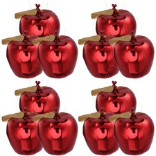 12 Pcs Apple Christmas Decorations Ornaments Tree Hanging Apples Plastic