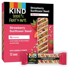Seeds Fruit & Nuts Snack Bar, Strawberry Sunflower Seed | 5G Protein, High Fiber