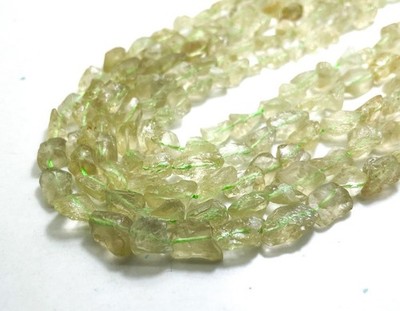Natural Lime Green Prehnite Rough Nugget Pebble Chunks Gemstone Beads PGS151