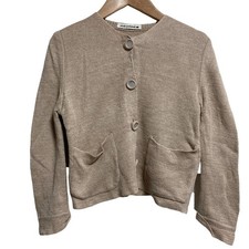 mina perhonen nostalgia linen knit cardigan, size 36, beige Women USED