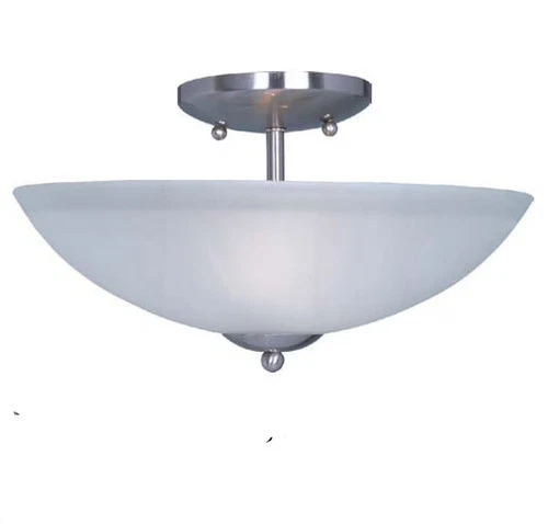 Maxim 10042FTSN Logan 13" 2-Light Frosted Semi-Flush Mount in Satin Nickel - Picture 1 of 2