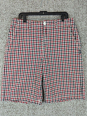 COR3 Plaid Shorts Red Black Y2K Men's Size 34 11  inseam Foot Locker