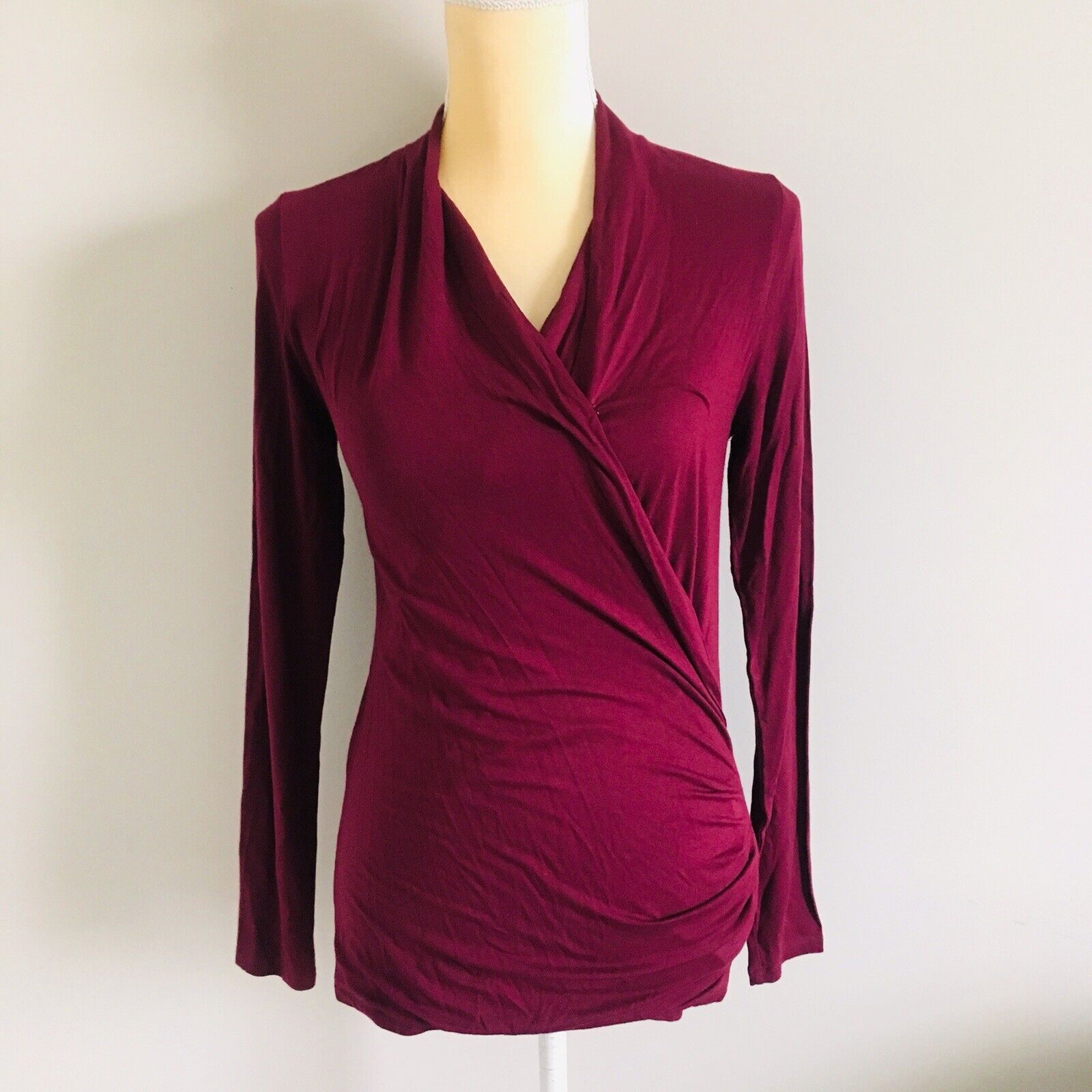 Pure Collection Women’s Burgundy Wrap Front Top S… - image 1