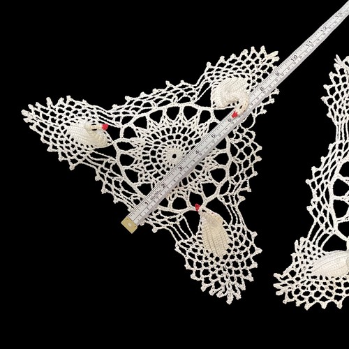 3 Hand Crochet Doilies With Swans Vintage Unique Set Of 3 Doilies - Picture 15 of 17