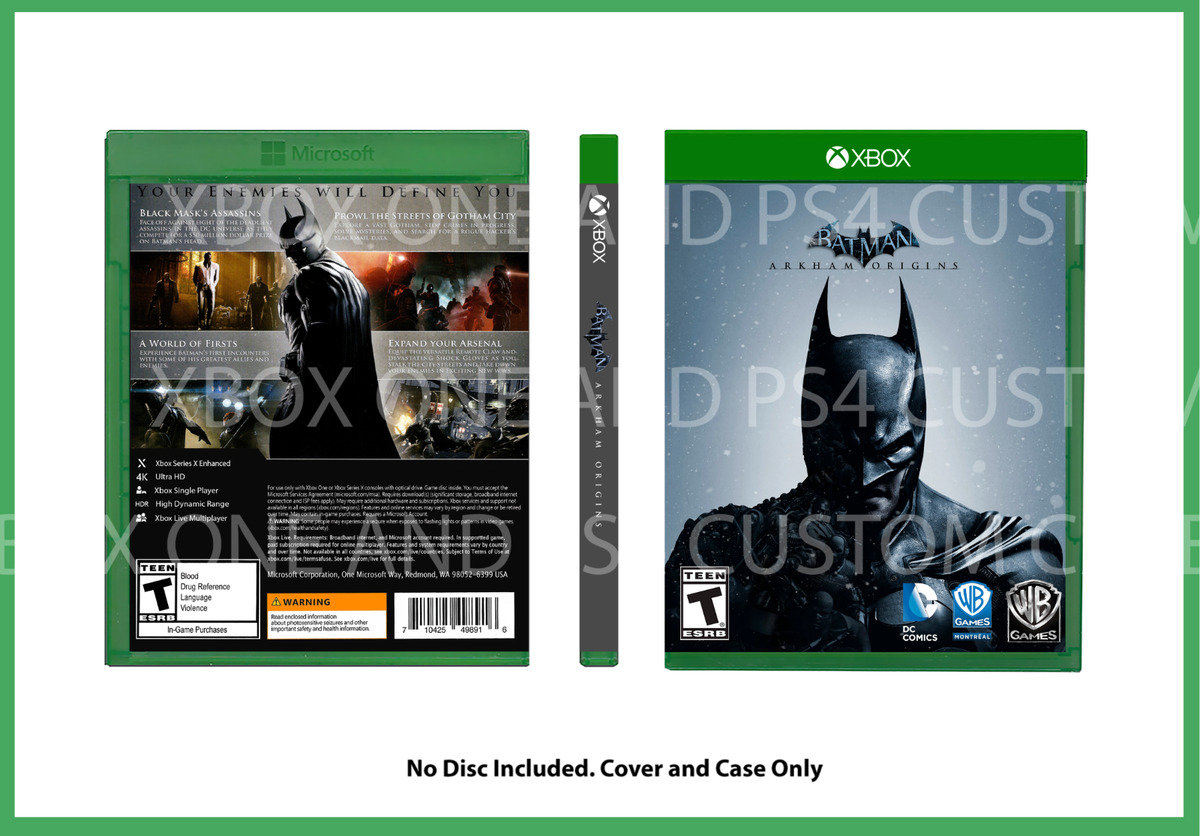 CUSTOM REPLACEMENT CASE Batman Arkham Origins NO DISC XBOX SEE DESCRIPTION