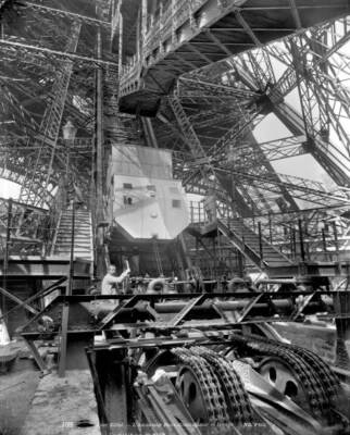 Paris World Fair Of 1889 Eiffel Tower Elevator Rouxcombaluzier France Old Photo