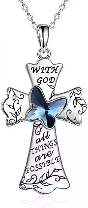 Butterfly cross necklace deals