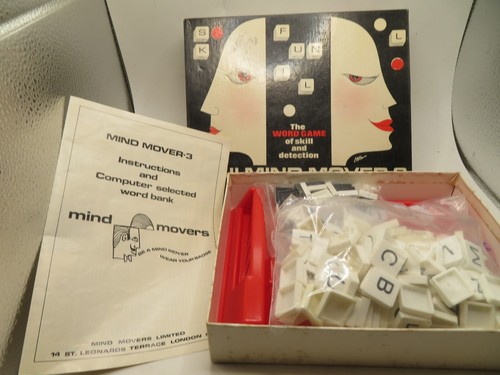Vintage Mini Mind Movers - 3 Boardgame 1974 Word Game Nice Used Dynamic Games - Picture 2 of 2