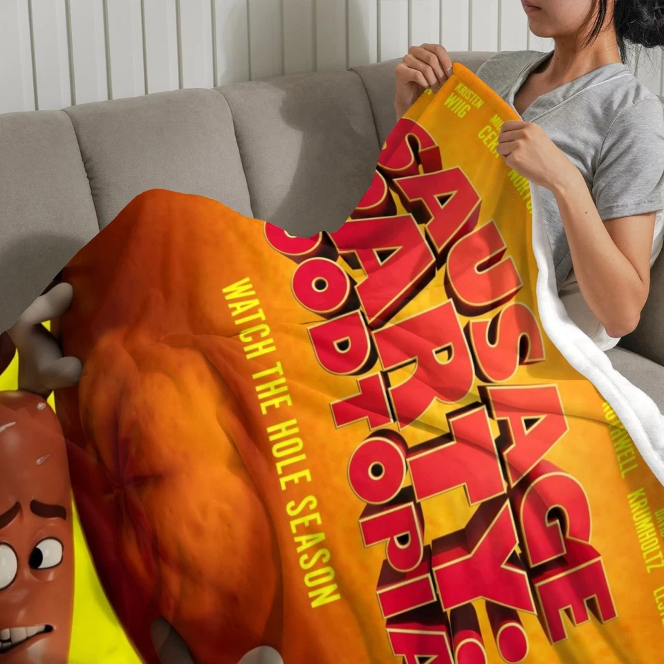 Sausage Party Foodtopia Super Soft Flannel Throw Blanket for All Season Gifts - Image 3 of 4