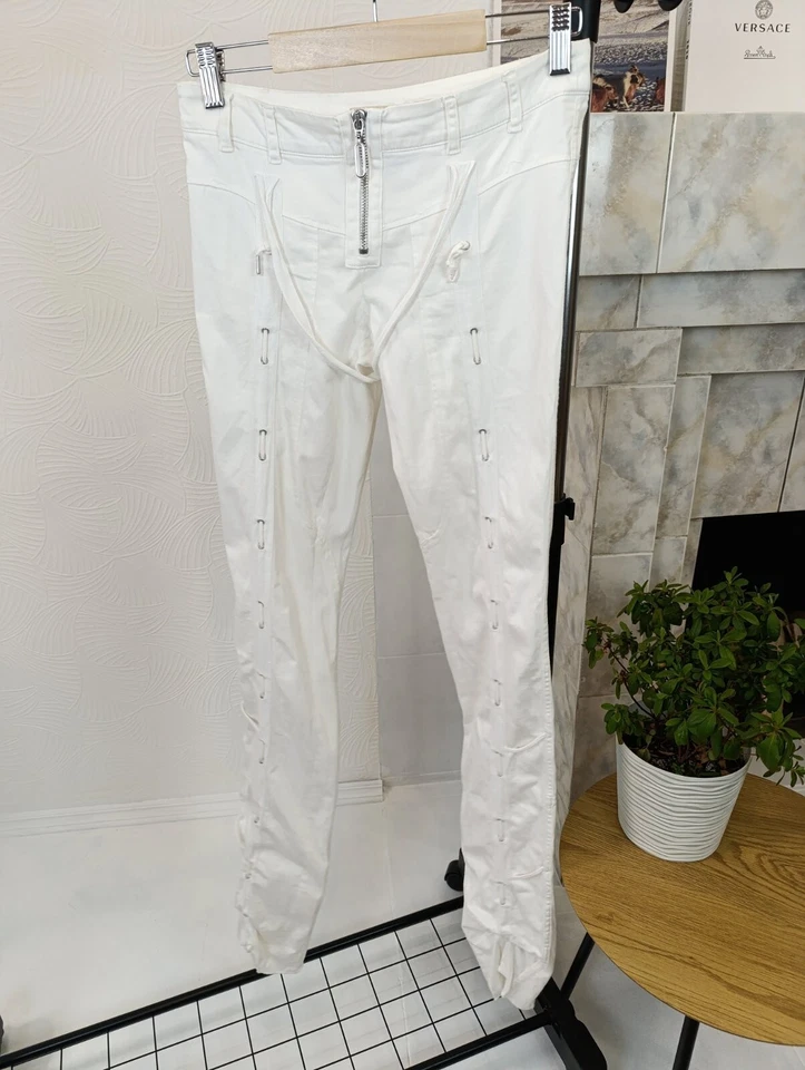 PANTALONES CON CORDÓN VERSUS VERSACE Y2K VANGUARDE VINTAGE PARA MUJER Foto 2 de 4