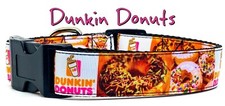 Dunkin Donuts dog collar handmade adjustable buckle collar 1" wide or leash 
