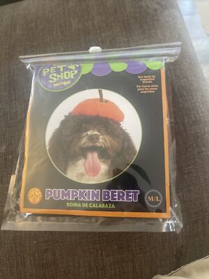 NEW Rubies Pet Shop Boutique Dog Size M/L Pumpkin Beret Hat Costume