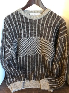 GEOFFREY-BEENE-Mens-M-Pull-over-Crewneck-Wool-Blend-SWEATER-Shades-of-Brown