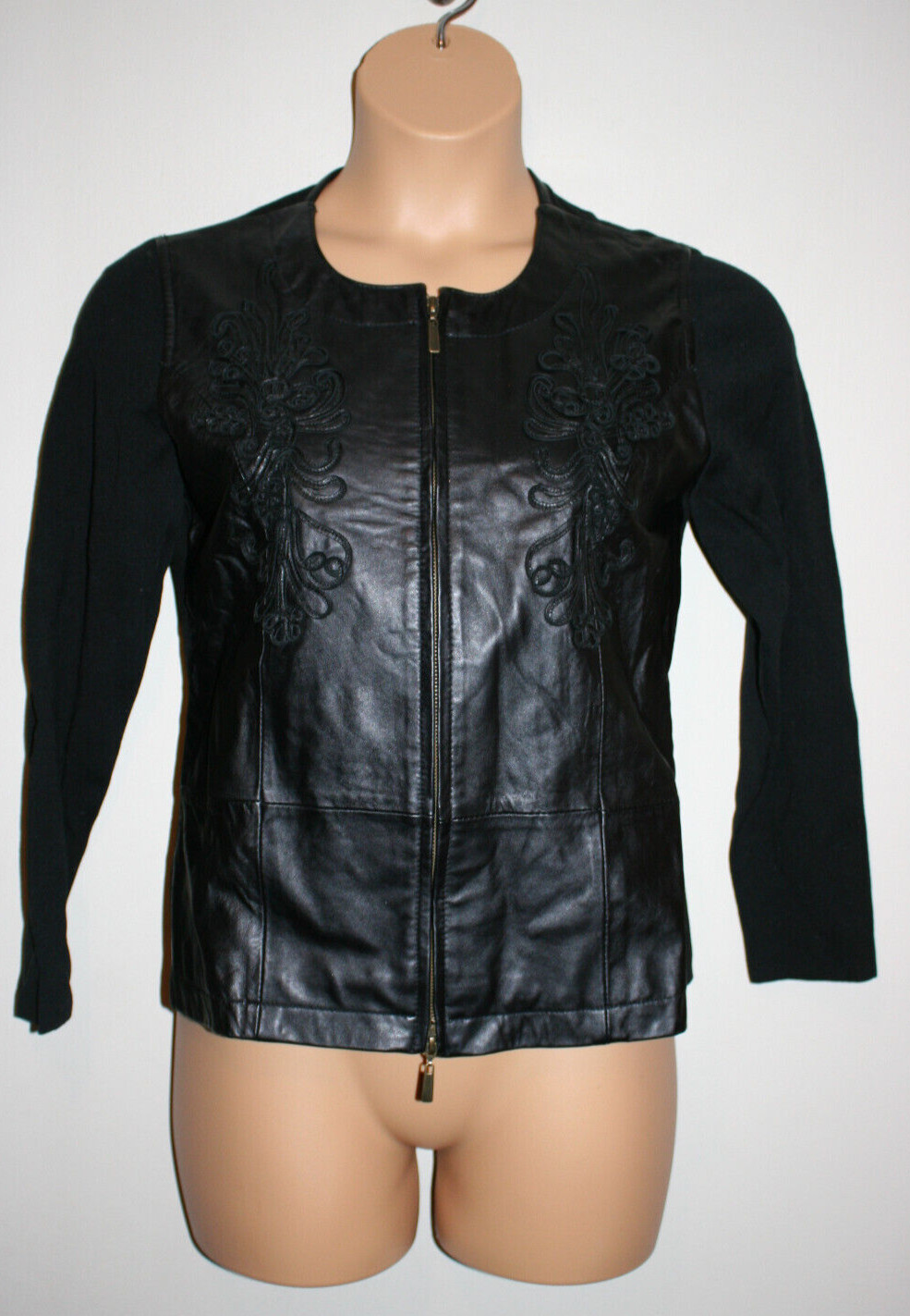 Womens Michael Simon Solid Black Lamb Leather Sil… - image 1