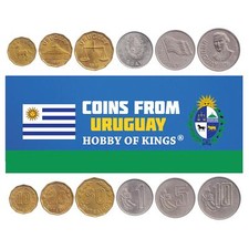 Juego de 6 monedas uruguayas 10 20 50 centesimos 1 5 10 N pesos | Uruguay | 1980 - 1981