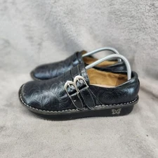 Alegria Shoes Womens Size EU 39 US 8.5 Alli Black Silver Rose Slip On Clogs