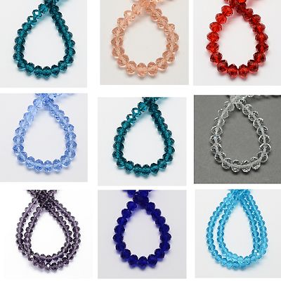 1 Stang Glasschliffperlen Schmuckperle electroplated 8*6mm 6*4mm 72-100 St.