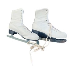 Vintage White Women's Ice Skates made in Germany  size 10 Figure Skating