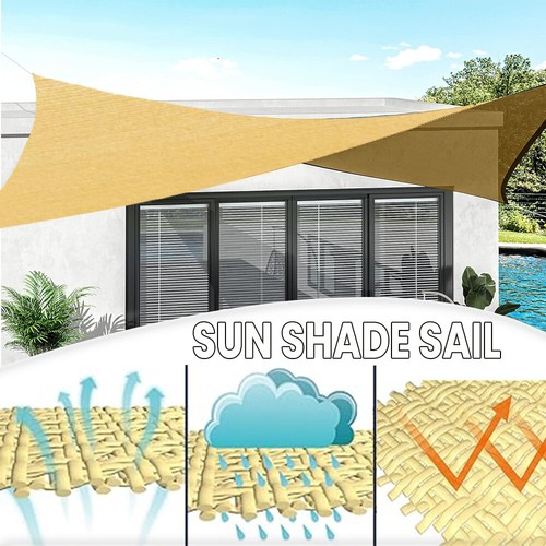 OZ Rectangle Sun Shade Sail 98% UV Block 160GSM Extra Heavy Duty Shade - Picture 5 of 16