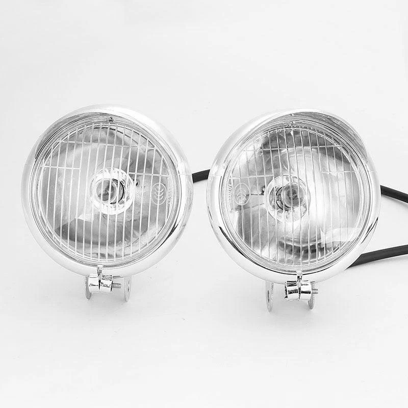 Chrome Passing Turn Signals Lamp Driving Fog Spot Light Bar Kit For Motorcycle Foto 3 de 4