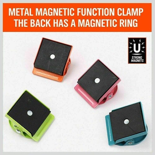 2025 Magnetic Clips Fridge Strong Magnet Metal Clamp Note Photo Hanger Holder - Picture 5 of 17
