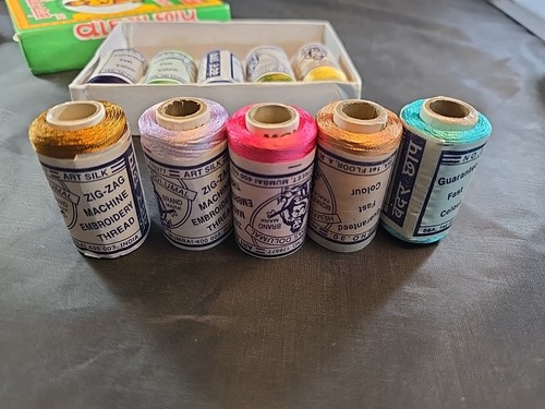 NEW 10 Monkey Brand Embroidery Thread 500m ea. Zig Zag Machine Shade 40 India - Picture 8 of 10