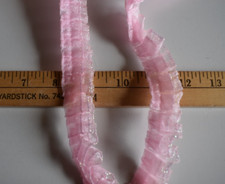 LITE PINK SPARKLE PLEATED ORGANZA TRIM 100 POLYESTER 6 YARDS X 1" WIDE