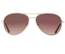 Guess Factory Brown Gradient Pilot Ladies Sunglasses New with Yellow Case
