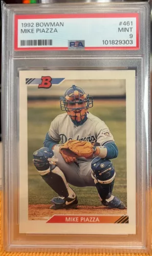 1992 Bowman #461 Mike Piazza Los Angeles Dodgers RC Rookie PSA 9 MINT