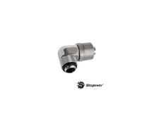 Bitspower G1/4 Silver Shiny Dual Rotary 90-Degree Compression Fitting-ID 3/8" OD