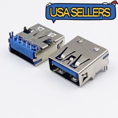   Lot 5 USB3.0 Interface Harpoon Pin Flat Straight Side Horizontal Receptacle