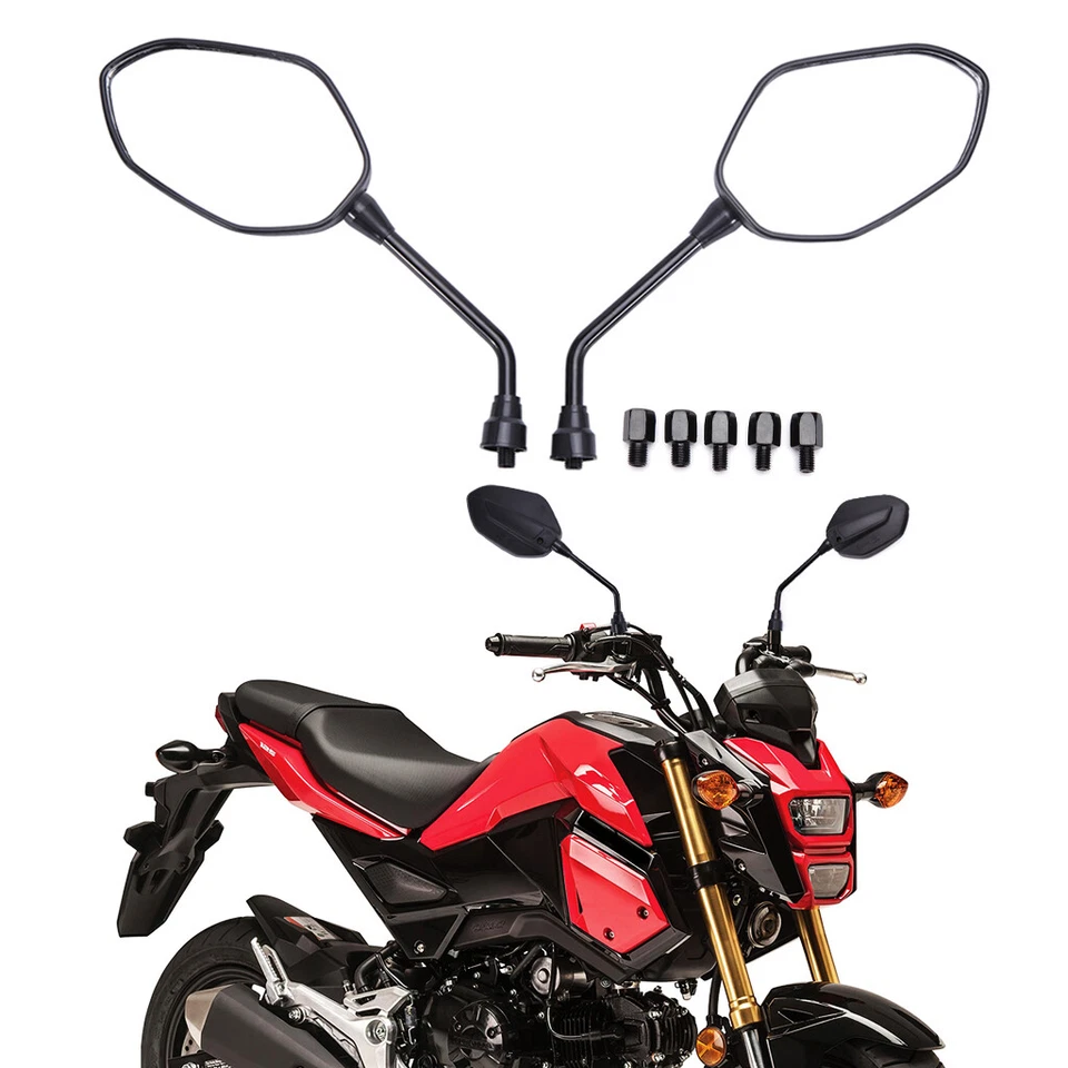 Espejos retrovisores de moto UNIVERSALES para Honda Grom 125 Kawasaki Suzuki Yamaha Foto 2 de 4