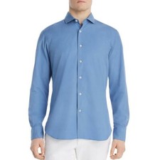 DYLAN GRAY Blue Front Button 100 Cotton Long Sleeve Shirt NEW MSRP 128 Large