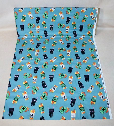 Minecraft Mini Mobs Cotton Fabric 1/4 Yard 9” X 44” Brand New - Picture 11 of 23