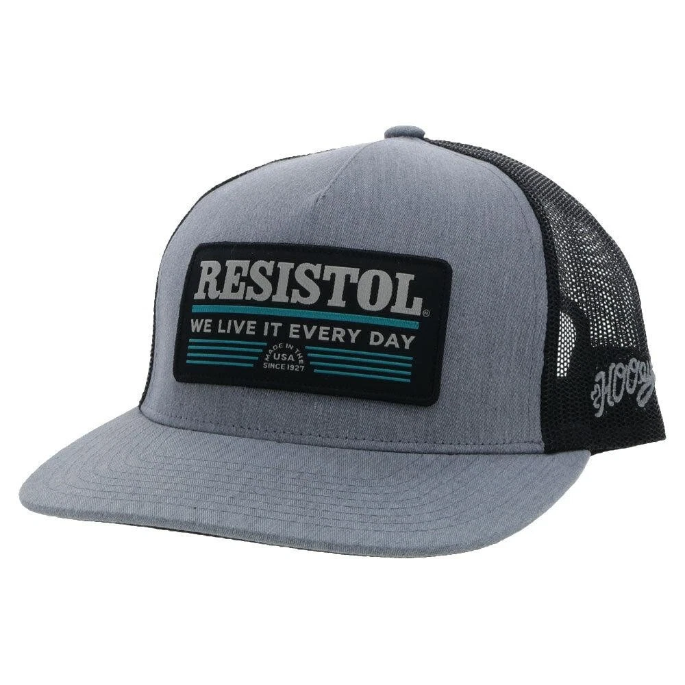 HOOEY RESISTOL GREY/BLACK Snapback Trucker Hat 2252T-GYBK