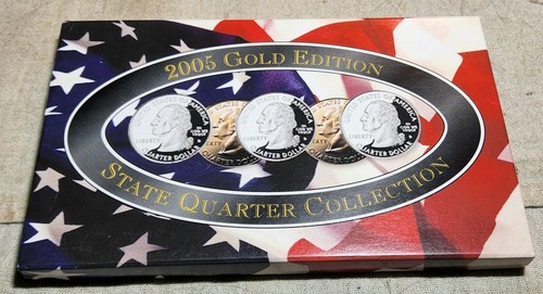 2005 PLATINUM STATE QUARTERS & 2005 GOLD STATE QUARTERS 5 COIN SETS IN HOLDERS - Picture 8 of 14