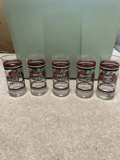Vintage WHATABURGER Enjoy Coca Cola Christmas Poinsettia Holiday 6" Set Of 5