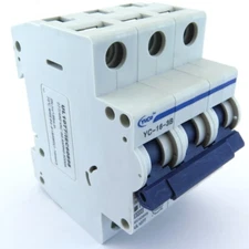 YuCo YC-16-3B 16A 3P B CURVE 480V DIN RAIL MOUNT MINIATURE CIRCUIT BREAKER