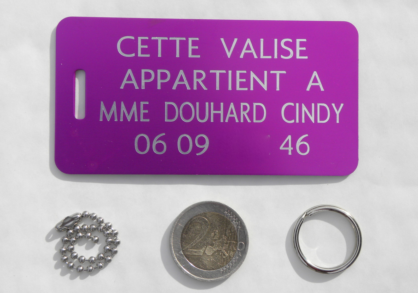 Placa Fucsia De Identificación De Maleta Equipaje Viaje Grabado 1 O 2 Caras