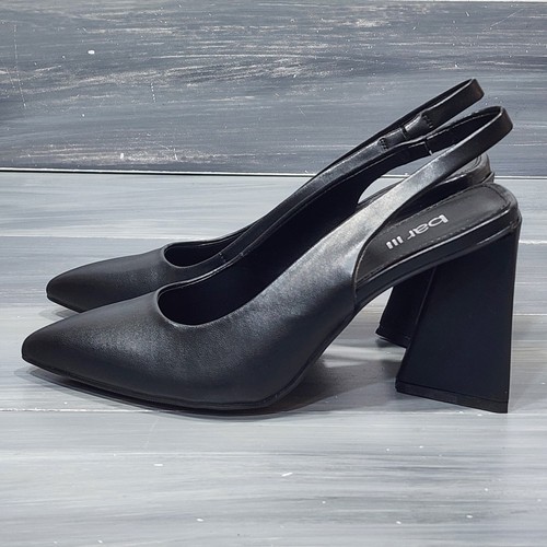 BAR III Arrica Pumps Pointed Toe Sculpted Heel Slip On Slingback 6 M Black - Picture 3 of 12