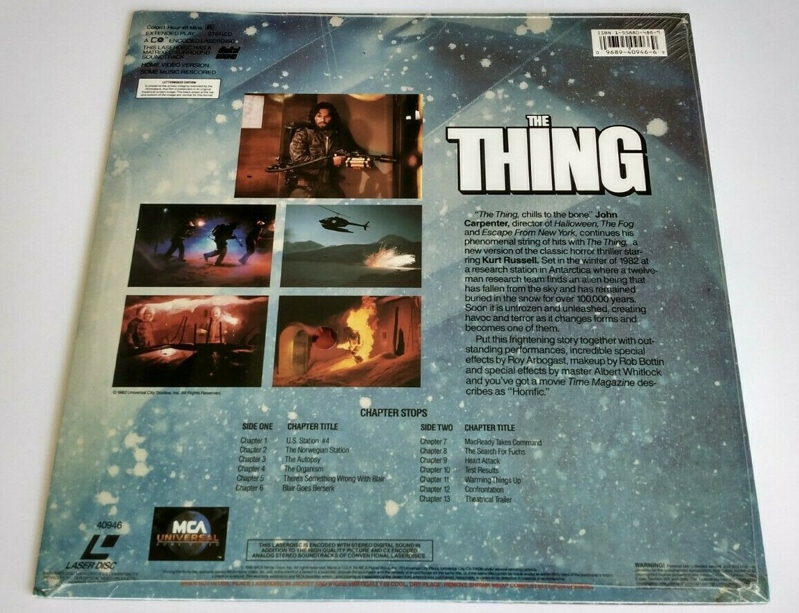 THE THING - 1990 LETTERBOXED EDITION LASERDISC - NEW SEALED WYPRZEDAŻ