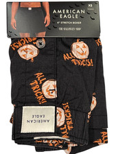 NWT AMERICAN EAGLE Stretch Boxer Sz XS-S-M-L-XL Black Orange White Pumpkins 73