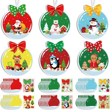 48 Pcs Christmas Crafts Kits for Kids Christmas Snow Wonderland Ornament Crafts