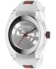 Gucci Sync XXL 46mm YA137102 White Rubber Band White Dial Unisex Watch