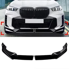 Gloss Black Front Bumper Lip Spoiler For 2024-25 BMW X5 G05 M Sport MP Style