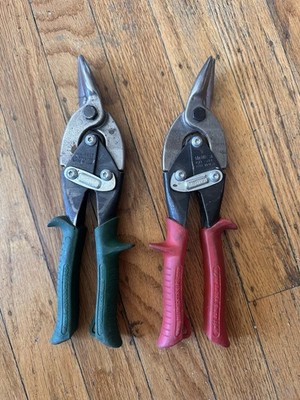 Midwest MWT-6716(R)(T) Aviation Tin Snips/Shears 2pc Set Red/Green Steel USA
